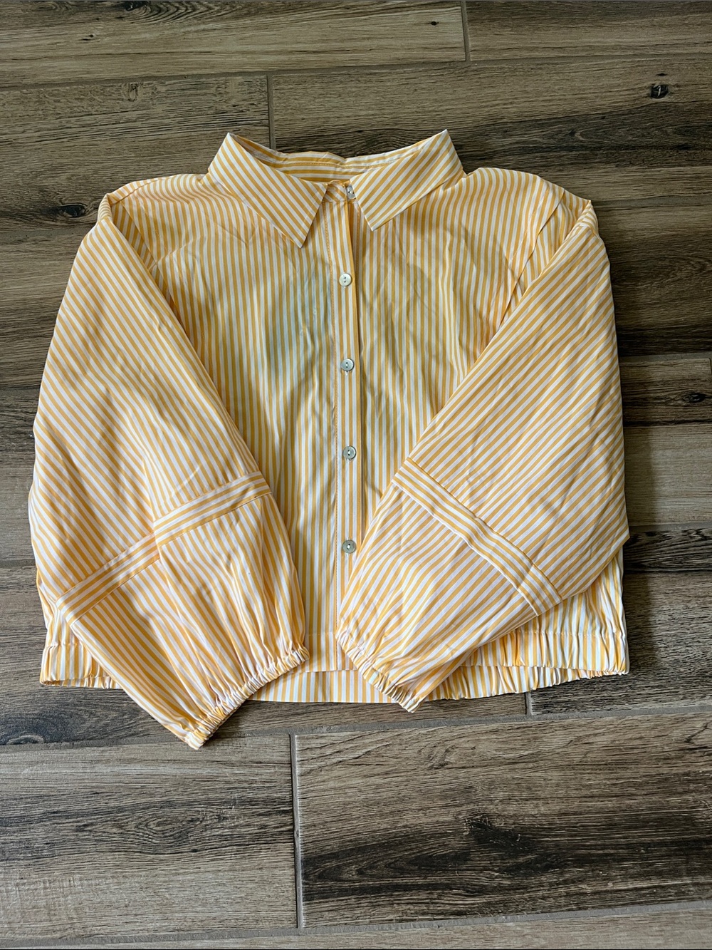 Marc New York Jeans Yellow Stripe Button-Front Shirt NWT